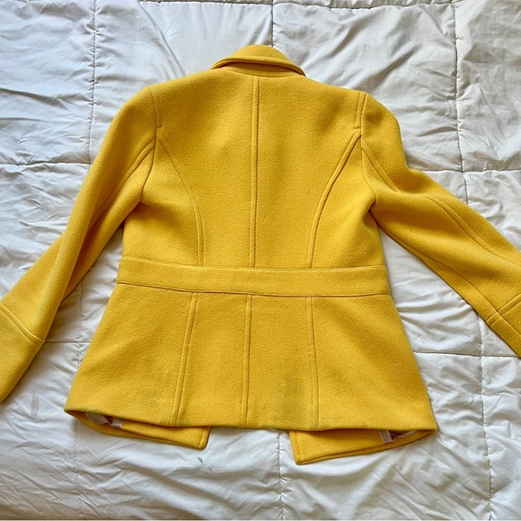 J. Crew Women’s Yellow Pea Coat Stadium Cloth By Nello Gori Size 2 - Picture 8 of 8